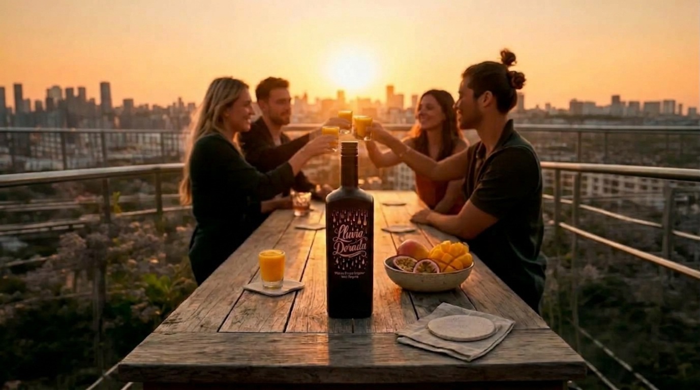 amigos-brindan-lluvia-dorada-azotea-atardecer-ok